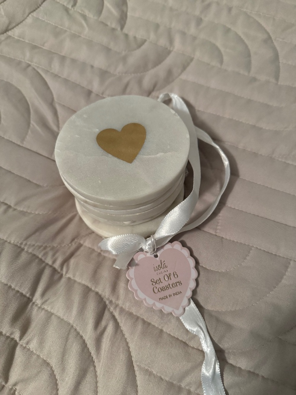 Nwt marble heart coasters set of 6